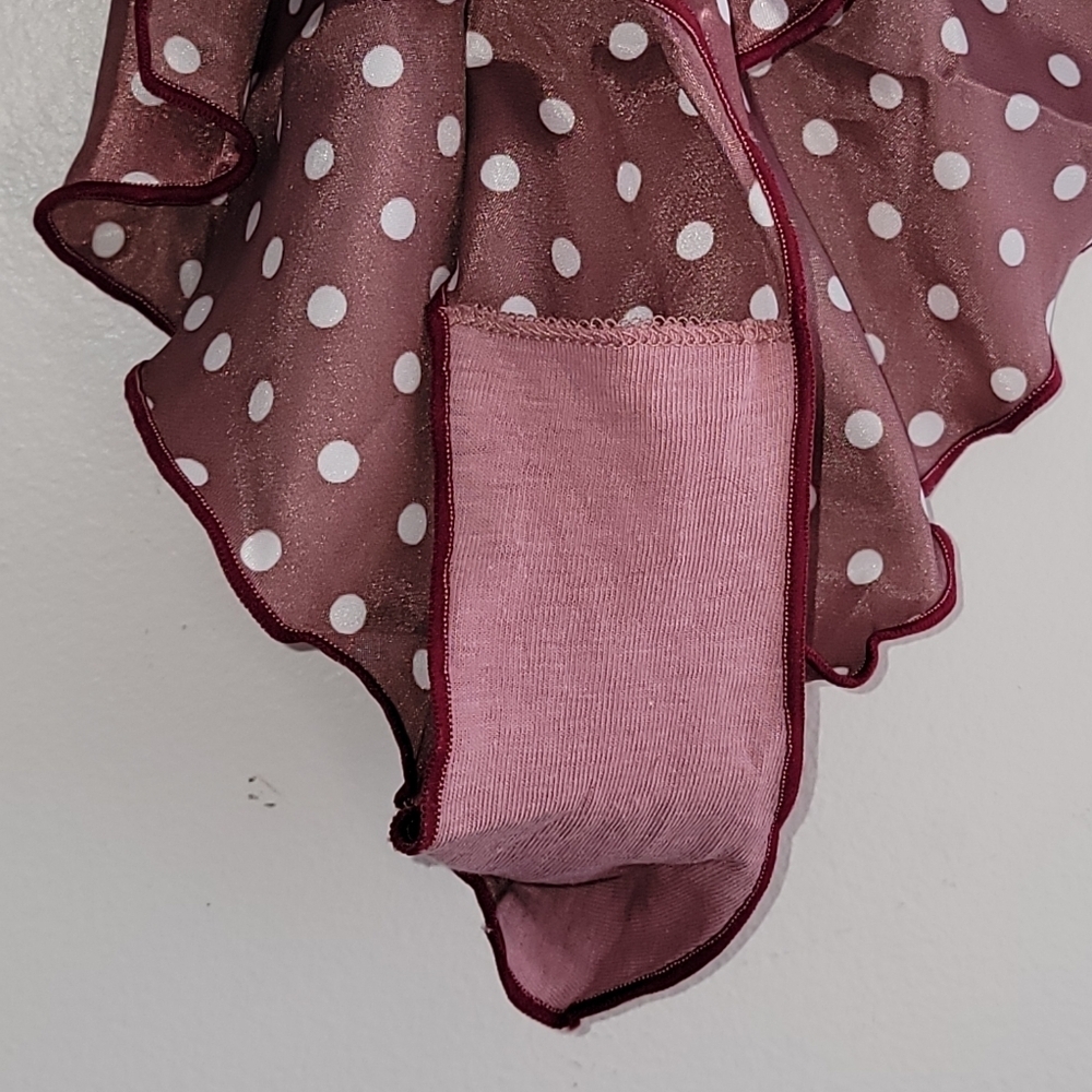 Autumn Leaf Flutter Satin Tappant Knickers Panties UK 10-12 Poka Dot Frenchie - Picture 3 of 5